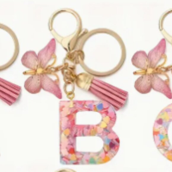 New Pink & Colorful Confetti Letter Keychains - Picture 13 of 15